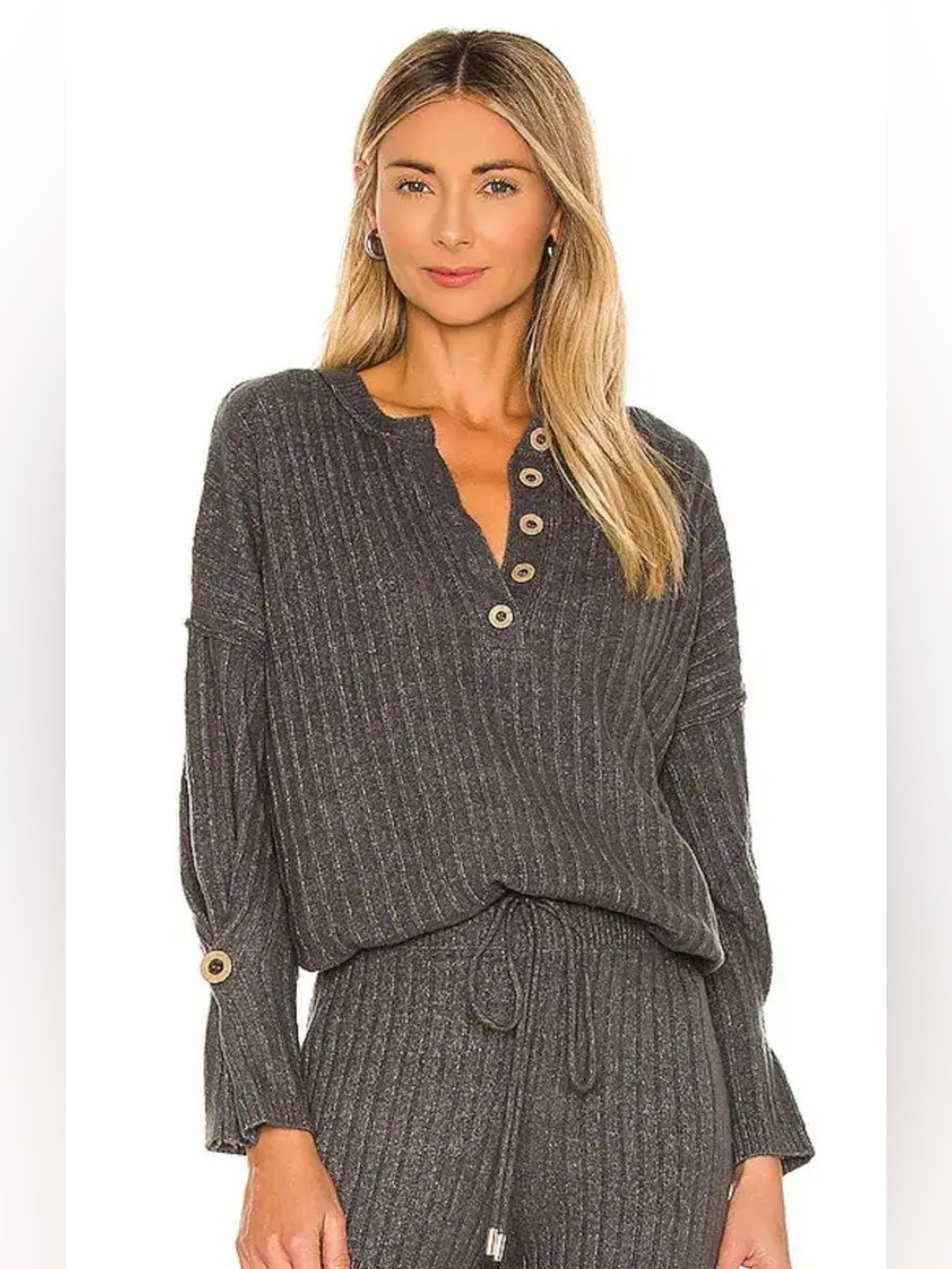 Free People Around The Clock Ribbed Pullover XS Oversized Chunky Sweater Boho
